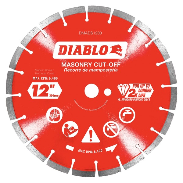 Diablo 12" Diamond Segmented Cut-Off Discs for Masonry DMADS1200